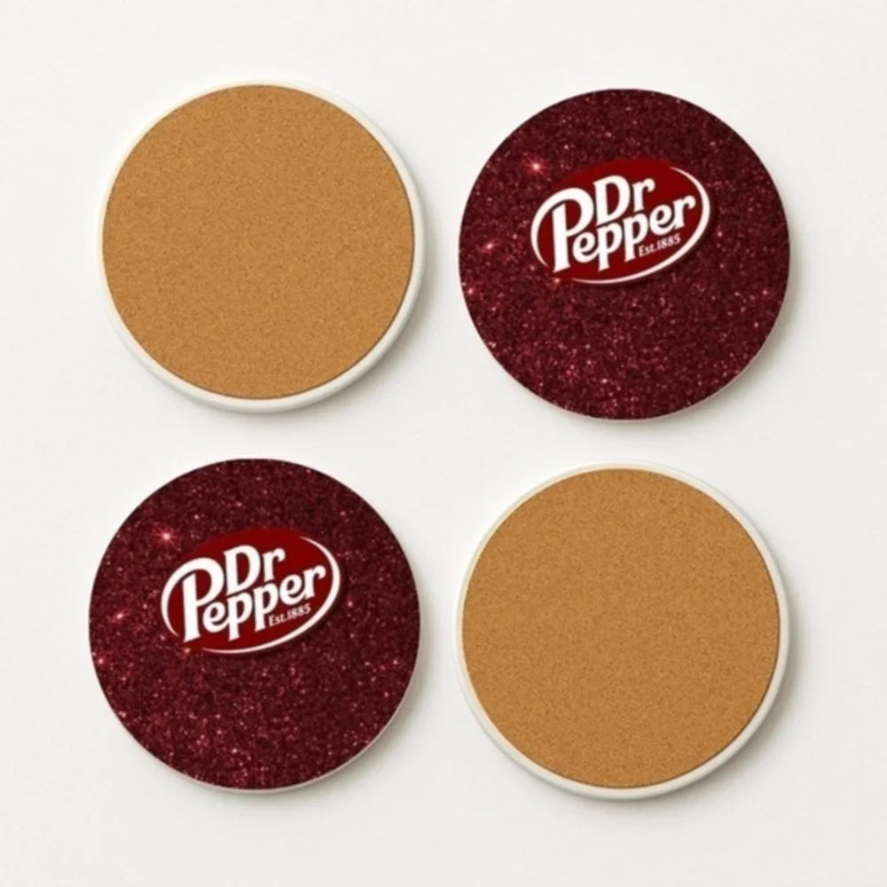 Dr Pepper Ceramic Bar Coaster Set